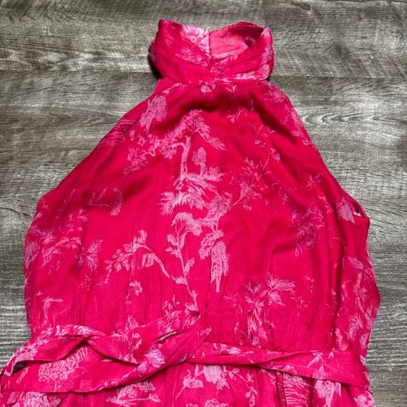 Lulu's Pink Halter Neck Midi Dress - Picture 5 of 9